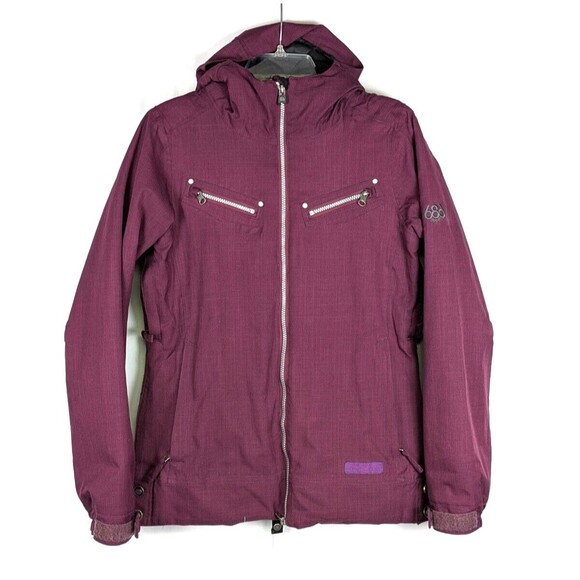 686 Mannual Womens Ski Snowboard Jacket Small Tender Insulated Plum Herringbone - Picture 1 of 16